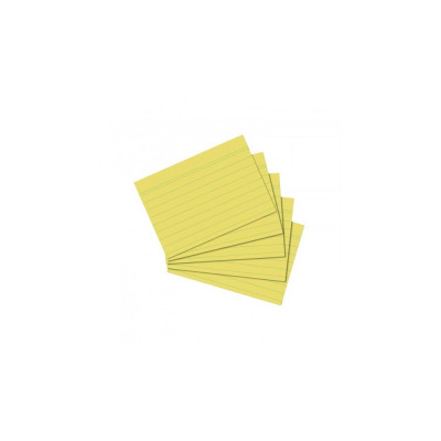 Kartotékkártya  A7 100 ív/csomag, vonalas, Herlitz sárga