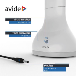 Asztali lámpa LED, AVIDE RGB hangulatvilágítás, 4W, 4000K, fehér