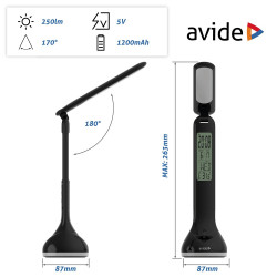 Asztali lámpa LED, AVIDE RGB Naptár, 4W, 4000K, fekete