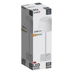 Asztali LED lámpa, USB, 4W, 4000K, AVIDE, fehér Iroda üzemeltetés, munkavédelem Avide
