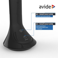 Asztali lámpa LED, AVIDE Naptár, 5W, 4000K, fekete