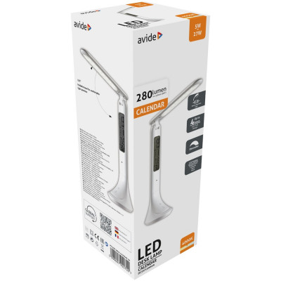 Asztali lámpa LED, AVIDE Naptár, 5W, 4000K, fehér