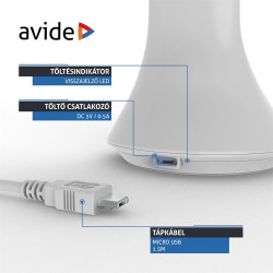 Asztali lámpa LED, AVIDE Naptár, 5W, 4000K, fehér