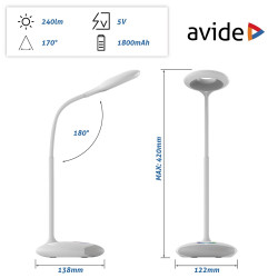 Asztali lámpa LED, AVIDE RGB, 4W, 4000K, fehér