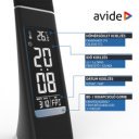 Asztali lámpa LED, AVIDE Üzleti bőrhatású naptár, 6W, 5000K, fekete