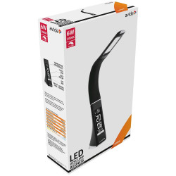 Asztali lámpa LED, AVIDE Üzleti bőrhatású naptár, 6W, 5000K, fekete Iroda üzemeltetés, munkavédelem Avide