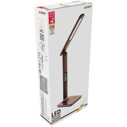 Asztali LED lámpa, Nathan, kijelzős, 6W, 5000K, AVIDE, barna Iroda üzemeltetés, munkavédelem Avide