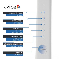 Asztali lámpa LED, AVIDE Irodai bőrhatású naptár Nathan, 6W, 5000K, fehér