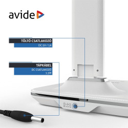 Asztali lámpa LED, AVIDE Irodai bőrhatású naptár Nathan, 6W, 5000K, fehér