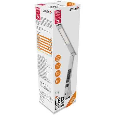 Asztali lámpa LED, AVIDE Üzleti bőrhatású Claude naptár, 5W, 5000K, fehér