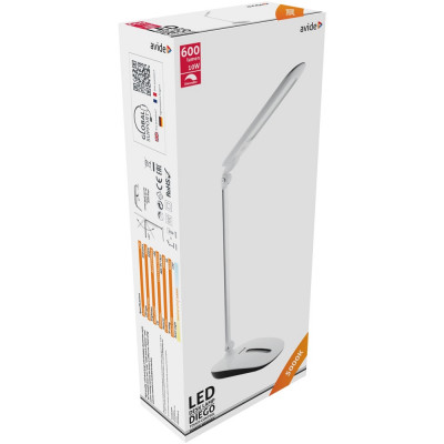 Asztali lámpa LED, AVIDE Érintésvezérelt dimmer, 10W, 5000K, fehér
