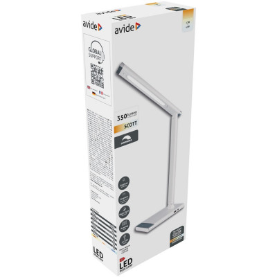 Asztali lámpa LED, AVIDE Scott, 12W, 5000K, fehér