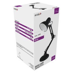 Asztali lámpa, AVIDE Basic Vintage plasztik, max 60W, fekete Iroda üzemeltetés, munkavédelem Avide