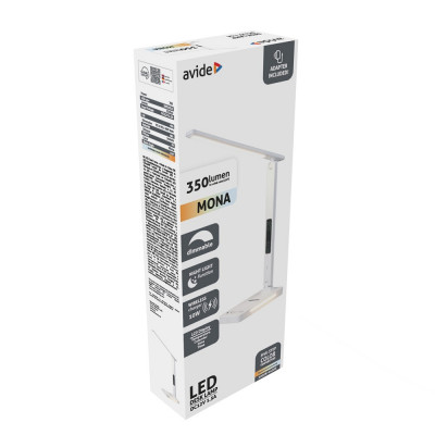 Asztali lámpa LED, AVIDE QI Mona, 7W, fehér