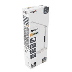 Asztali LED lámpa, QI Mona, 7W, AVIDE, fehér Iroda üzemeltetés, munkavédelem Avide
