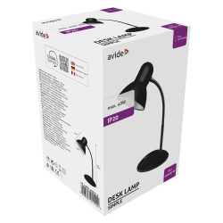 Asztali lámpa, AVIDE Basic Simple, 40W, fekete Iroda üzemeltetés, munkavédelem Avide