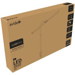 Asztali LED lámpa, duplafejű, 18W, AVIDE, fekete Iroda üzemeltetés, munkavédelem Avide