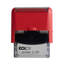 Bélyegző C30 Colop piros átlátszó ház/kék párna Irodatechnika, kellékei Colop