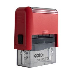 Bélyegző C30 Colop piros átlátszó ház/kék párna Irodatechnika, kellékei Colop
