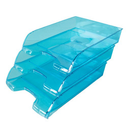 Irattálca műanyag 550 extra széles 345x270x67mm, Bluering®, áttetsző kék