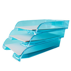 Irattálca műanyag 550 extra széles 345x270x67mm, Bluering®, áttetsző kék Író- irodaszer, papíráru Bluering