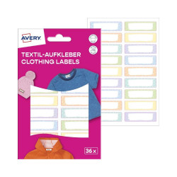 Etikett ruhacímke iskolai, 45 x 13 mm 36 címke/2 ív, Avery pasztell Író- irodaszer, papíráru Avery
