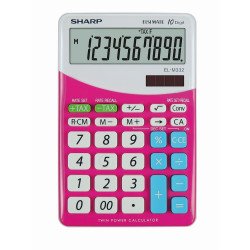 Számológép asztali 10 számjegyes SharpELM332BPK rózsaszín Irodatechnika, kellékei Sharp