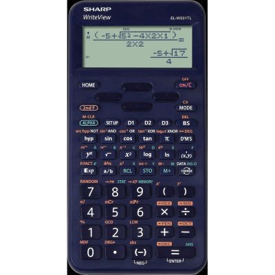 Számológép tudományos 420 funkciós 10+2 digites 4 soros napalemes Sharp ELW531TLBBL kék