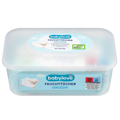 Nedves törlőkendő 80 lap/doboz Baby love_sensitive