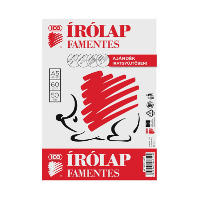 Írólap A5, famentes, 50 lap, Süni