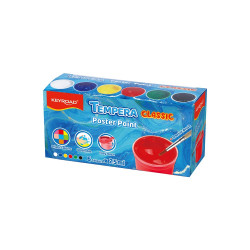 Tempera készlet, 6 x 25 ml, ecsettel, Keyroad, műanyag dobozban Író- irodaszer, papíráru Keyroad