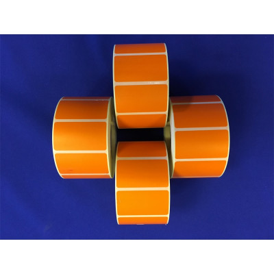 Etikett thermo 25x45mm, tekercses 1000 címke/tekercs narancs