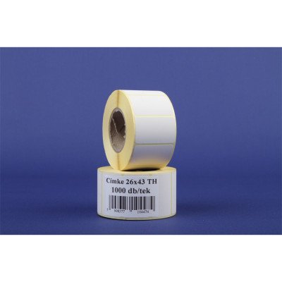 Etikett thermo 26x43mm, tekercses 1000 címke/tekercs