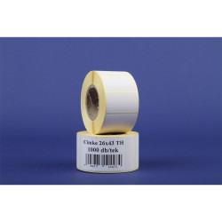 Etikett címke thermo, 26x43mm, tekercses, 1000 címke/tekercs fehér Író- irodaszer, papíráru Egyéb