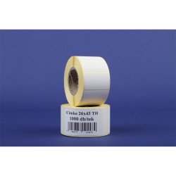 Etikett címke thermo, 26x43mm, tekercses, 1000 címke/tekercs fehér Író- irodaszer, papíráru Egyéb