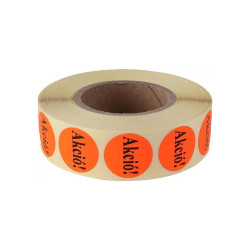 Etikett címke, 20mm, körcímke tekercses, akció felírattal 1000 címke/tekercs piros Író- irodaszer, papíráru Egyéb
