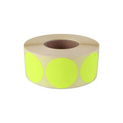 Etikett címke, 20mm, körcímke tekercses, 1000 címke/tekercs fluo sárga Író- irodaszer, papíráru Egyéb