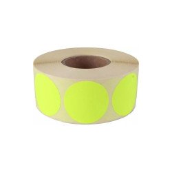 Etikett címke, 20mm, körcímke tekercses, 1000 címke/tekercs fluo sárga Író- irodaszer, papíráru Egyéb