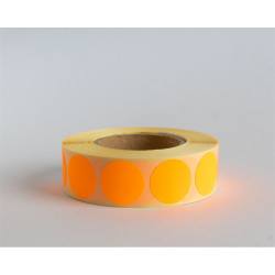 Etikett címke, 20mm, körcímke tekercses, 1000 címke/tekercs fluo narancs Író- irodaszer, papíráru Egyéb