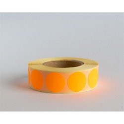 Etikett címke, 20mm, körcímke tekercses, 1000 címke/tekercs fluo narancs Író- irodaszer, papíráru Egyéb