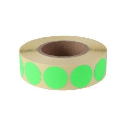 Etikett címke, 20mm, körcímke tekercses, 1000 címke/tekercs fluo zöld Író- irodaszer, papíráru Egyéb