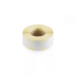 Etikett címke, 30mm, körcímke tekercses, PP 1000 db/tekercs átlátszó