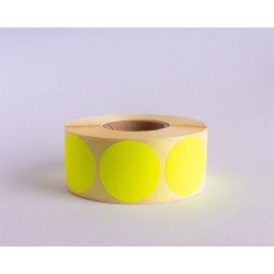 Etikett címke, 38mm, körcímke tekercses, 1000 címke/tekercs fluo sárga Író- irodaszer, papíráru Egyéb