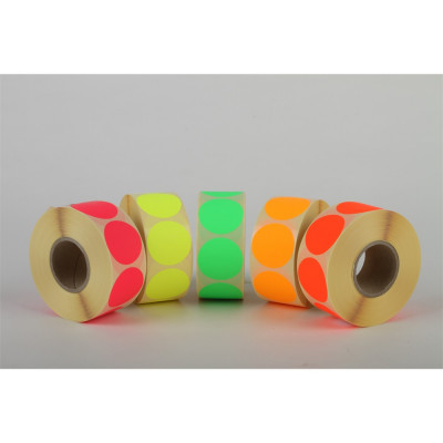 Etikett címke, 38mm, körcímke tekercses 1000 db/tekercs fluo pink