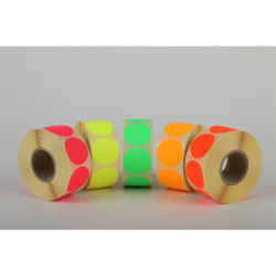 Etikett címke, 38mm, körcímke tekercses, 1000 címke/tekercs fluo pink Író- irodaszer, papíráru Egyéb