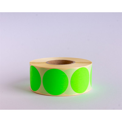 Etikett címke, 38mm, körcímke tekercses 1000 db/tekercs fluo zöld