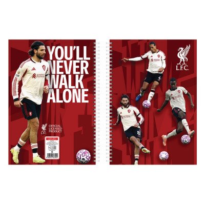 Füzet spirál A4, 70lapos, kockás 10 db/csomag Liverpool