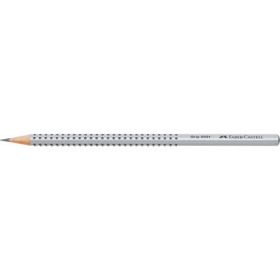 Grafitceruza 2H, háromszögletű GRIP 2001 Faber-Castell ezüst test