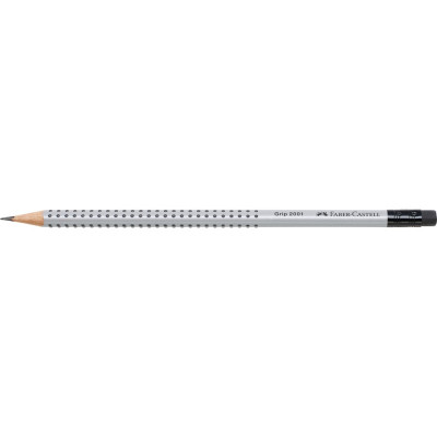 Grafitceruza B,radíros háromszögletű GRIP 2001 Faber-Castell ezüst test