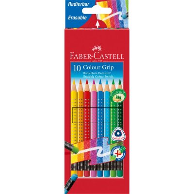 Színes ceruza készlet háromszögletű GRIP Faber-Castell 10klf. szín